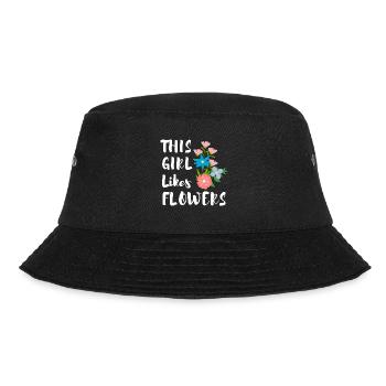 Mädchen mag Gartenblumen, Blumensträuße, Natur, - Bucket Hat - Schwarz - Vorne - Lela (165cm)