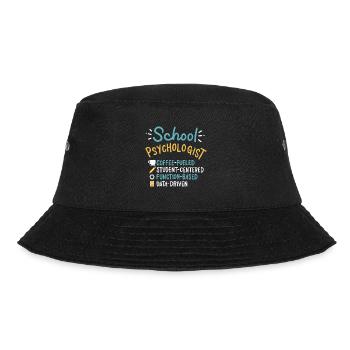 Schulpsychologe mit Kaffee im Blut - Bucket Hat - Schwarz - Vorne - Lela (165cm)