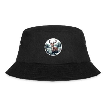 Hirsch in Winterlandschaft - Bucket Hat - Schwarz - Vorne - Lela (165cm)