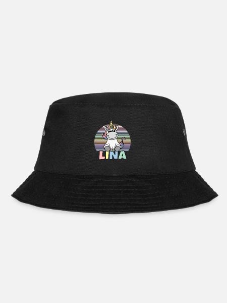 Lina Einhorn Name - Bucket Hat - Schwarz