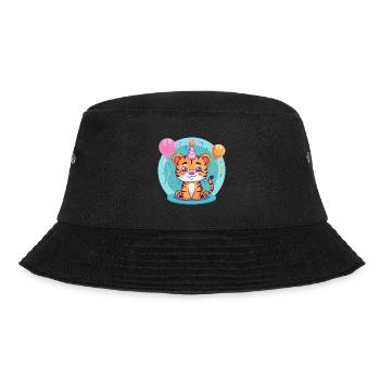 Tiger Geburtstag Comic - Bucket Hat - Schwarz - Vorne - Lela (165cm)