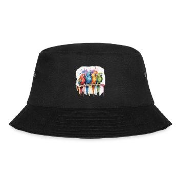 Parrot on Sticks Cool Colorful - Bucket Hat - black - Front - Lela (165cm)