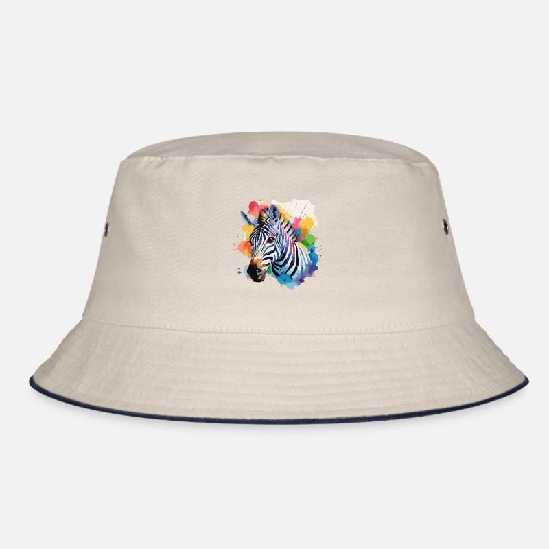 Zebra cool in colorful design Bucket Hat