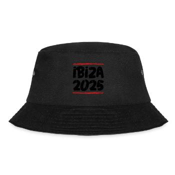 Ibiza 2025 Spruch - Bucket Hat - Schwarz - Vorne - Lela (165cm)
