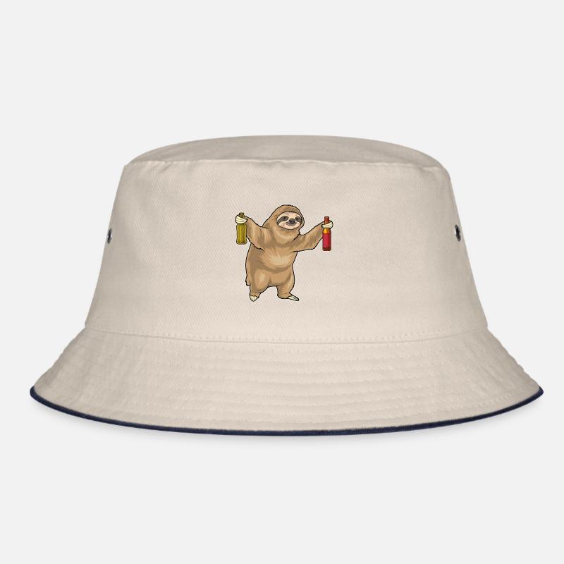 Faultier Flasche Bier Bucket Hat