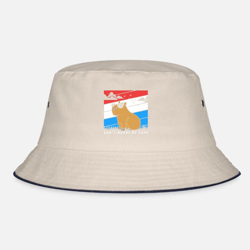 Dont Worry Be Capy Capybara Bucket Hat