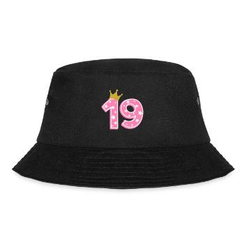 19 Krone 19th birthday 19 years - Bucket Hat - black - Front - Lela (165cm)