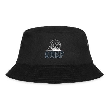 Ride The Waves Classic Surfing T-Shit Present Gift - Bucket Hat - black - Front - Lela (165cm)