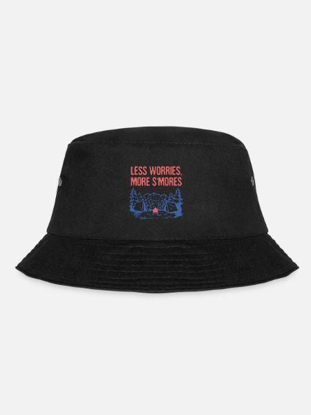 Less Worries More S'mores Camping Foodie Camper - Bucket Hat - Schwarz