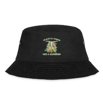 Vegan Vegetarier Pflanzlich Garten I Geschenk - Bucket Hat - Schwarz - Vorne - Lela (165cm)