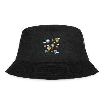 Heißluftballon-Liebhaber Ballonfahrt Luftschiffer - Bucket Hat - Schwarz - Vorne - Lela (165cm)