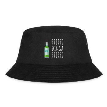 Pfefferminz Likör Pfeffi Vatertag Sauf - Bucket Hat - Schwarz - Vorne - Lela (165cm)