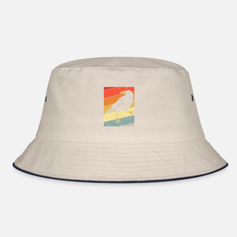 Krähenrabe Retro Vintage Distressed Bucket Hat