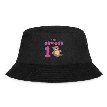 Ich bin bereits 1 Jahr alt 1. Geburtstag - Bucket Hat - Schwarz - Vorne - Lela (165cm)