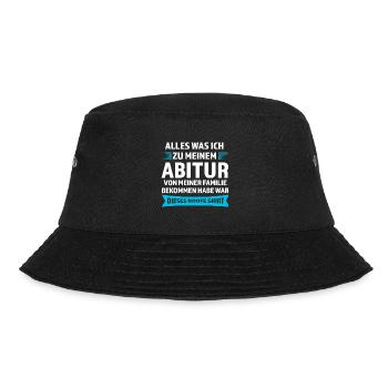 Abitur Prüfung Abiturient Geschenk - Bucket Hat - Schwarz - Vorne - Lela (165cm)