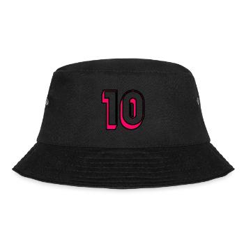 10. 10 JAHRE. 10-JÄHRIGES JUBILÄUM. GEBURTSTAG 10 JAHRE. - Bucket Hat - Schwarz - Vorne - Lela (165cm)