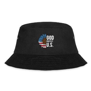God Protect US 4th of July Independence Fourth of - Bucket Hat - black - Front - Lela (165cm)