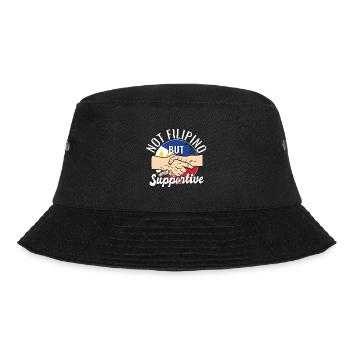 Not Filipino But Supportive Country Traveler - Bucket Hat - black - Front - Lela (165cm)