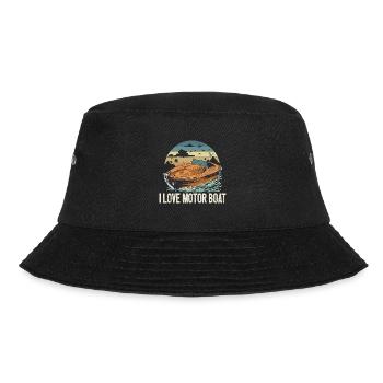 I Love Motor Boat Parade Motorboating Quote - Bucket Hat - black - Front - Lela (165cm)