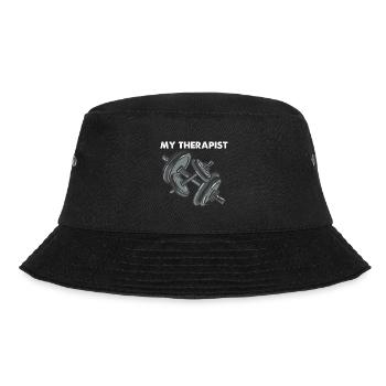 Mein Therapeut Bodybuilding Gewichtheben - Bucket Hat - Schwarz - Vorne - Lela (165cm)