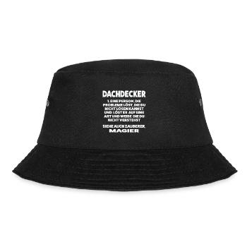 Dachdecker Beruf Dachdeckerei Geschenk - Bucket Hat - Schwarz - Vorne - Lela (165cm)