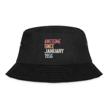 Birthday January 1956 Retro 1956 January - Bucket Hat - black - Front - Lela (165cm)