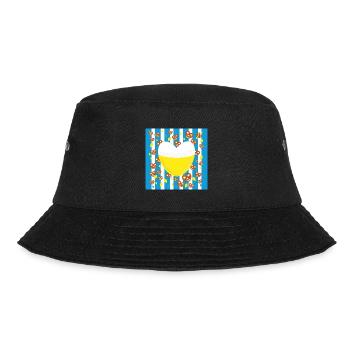 Herz mit Brezel zum Volksfest. - Bucket Hat - Schwarz - Vorne - Lela (165cm)