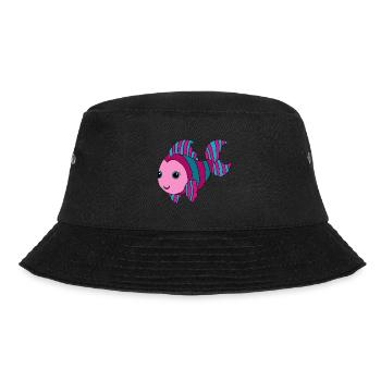 Bunter Fisch - Bucket Hat - Schwarz - Vorne - Lela (165cm)
