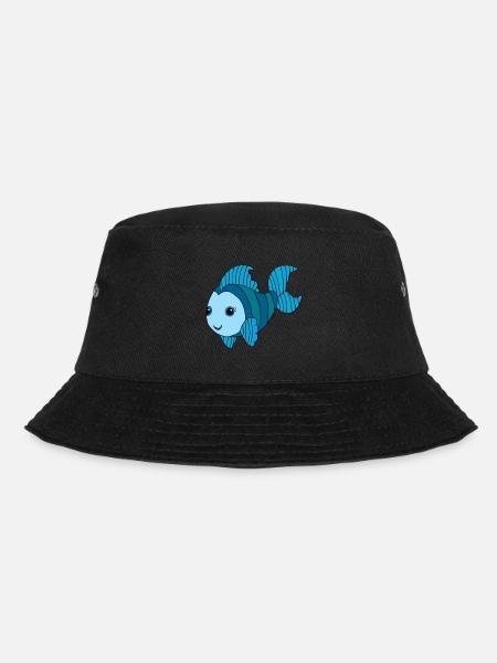 Bunter Fisch - Bucket Hat - Schwarz