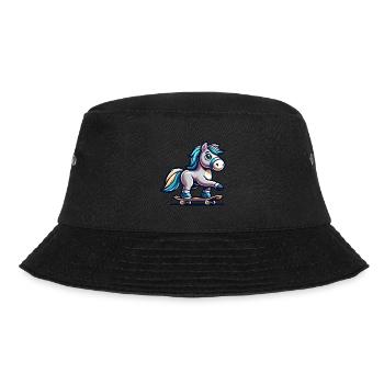 Cute Skater Horse - Bucket Hat - Schwarz - Vorne - Lela (165cm)