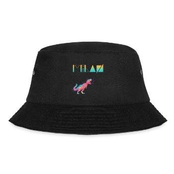 MILAN - Schöner Jungen Name mit Dinosaurier - Bucket Hat - Schwarz - Vorne - Lela (165cm)