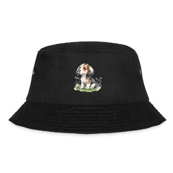 Cute Puppy Beagle Watercolor - Bucket Hat - Schwarz - Vorne - Lela (165cm)