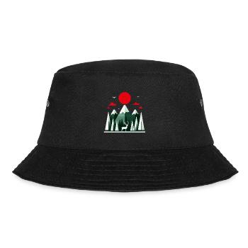 Schwarzwald Minimalistisches Wald Design - Bucket Hat - Schwarz - Vorne - Lela (165cm)