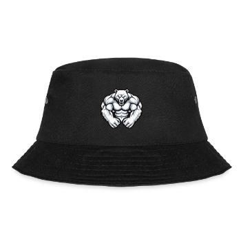 Polar Bear Muscles Bodybuilding Polar Bear - Bucket Hat - black - Front - Lela (165cm)