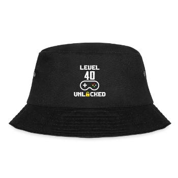 Birthday 40th Women Level 40 Unlocked - Bucket Hat - black - Front - Lela (165cm)