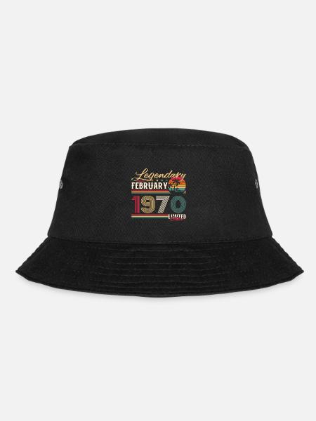 55. Geburtstag Geschenk Mann Original Februar 1970 - Bucket Hat - Schwarz