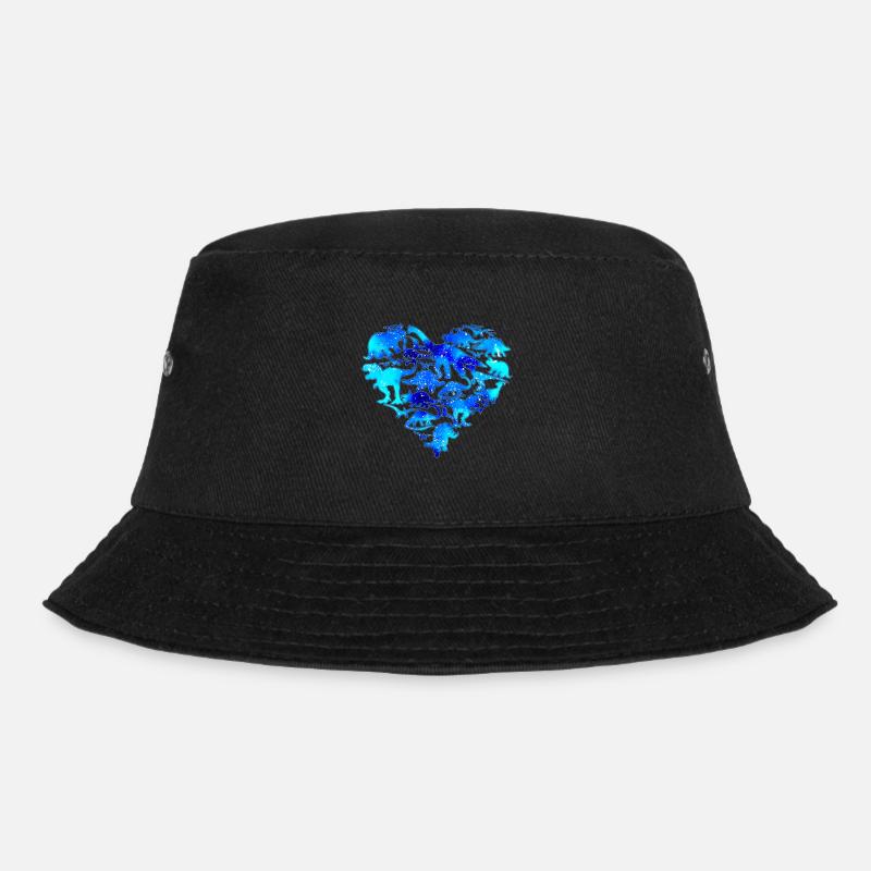 Dinosaurier-Herz - Bucket Hat - Schwarz