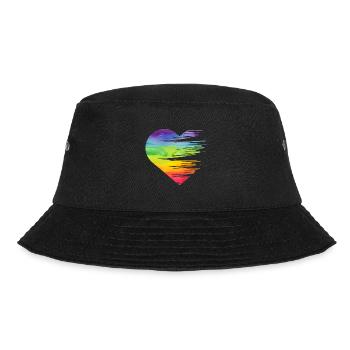 LGBT Stolz Gleichheit Herz Homosexuell Lesbisch - Bucket Hat - Schwarz - Vorne - Lela (165cm)