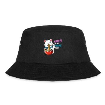 Anime und Ramen Maneki Neko - Otaku-Nudelsuppe - Bucket Hat - Schwarz - Vorne - Lela (165cm)