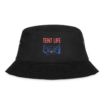 Tent Life Camping Summer Camper Tropical Hiking - Bucket Hat - Schwarz - Vorne - Lela (165cm)