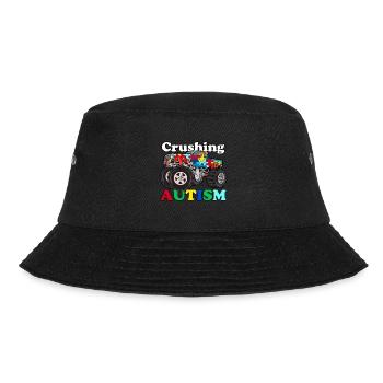 Crushing Autism Monster Truck shirt - Bucket Hat - black - Front - Lela (165cm)