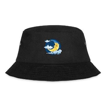 Mond Traum Träumer Schlafmütze für Kinder - Bucket Hat - Schwarz - Vorne - Lela (165cm)