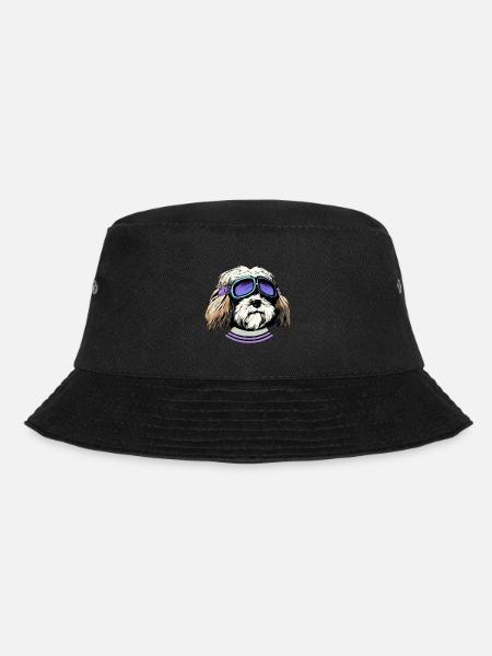 Lustiger Havaneser Hundepilot Hund Geschenk Retro - Bucket Hat - Schwarz