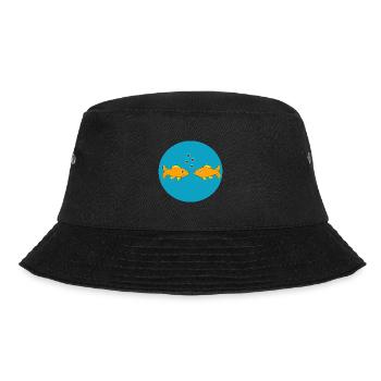 Fish, Fish, Fishing, Angler, Couple, Couple, Heart - Bucket Hat - black - Front - Lela (165cm)