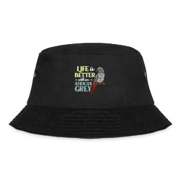 Afrikanischer Graupapagei Papagei Vogel Afrika - Bucket Hat - Schwarz - Vorne - Lela (165cm)