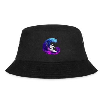 Astronaut Surfer - Mond & Weltall - Bucket Hat - Schwarz - Vorne - Lela (165cm)