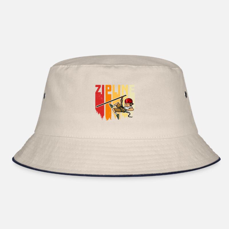 Zipliner Ziplining Zip Line Hobby Forest Mountains Bucket Hat