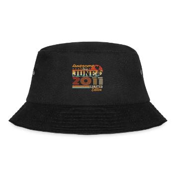 June 2011 Retro Vintage Juni 2011 birthday - Bucket Hat - black - Front - Lela (165cm)