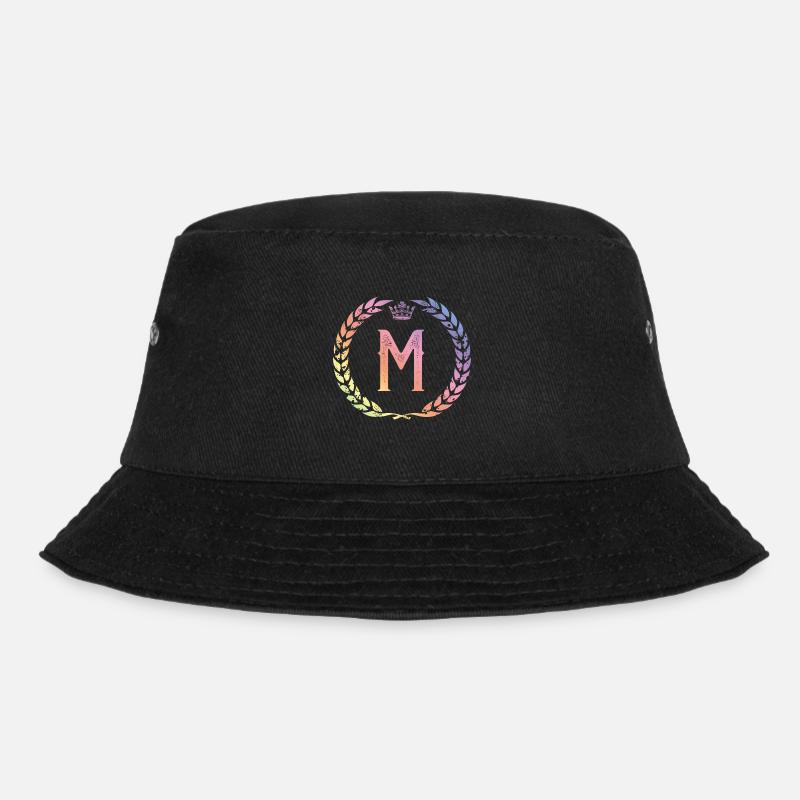 M Buchstabe Kranz - Bucket Hat - Schwarz