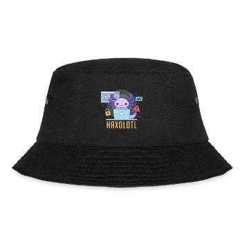 Haxolotl Pun Design for Axolotl Lovers - Bucket Hat - black - Front - Lela (165cm)